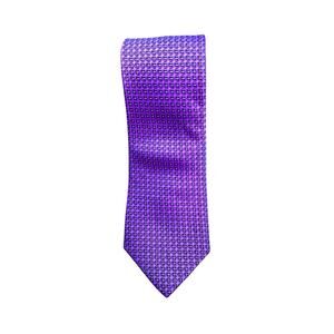 Duchamp Geometric Tie Handmade In England 59” L - 3.25” W Silk Designer Purple